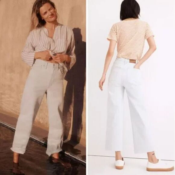 NEW Madewell The Perfect Vintage Wide-Leg Crop Jean in Bosworth‎ Wash, size 33 - Picture 1 of 16